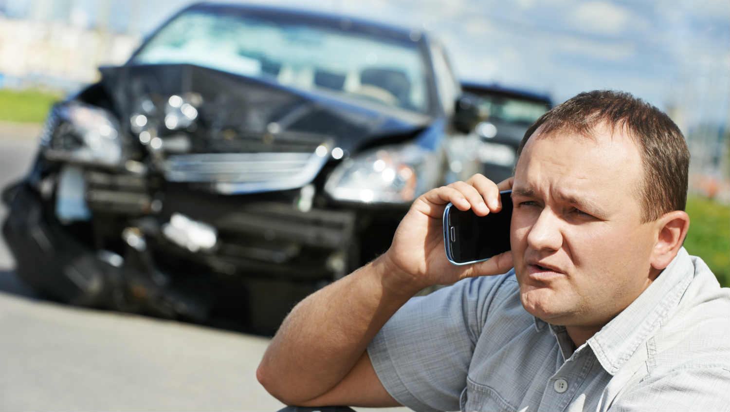 man on phone after accident